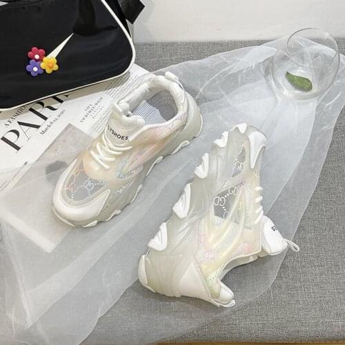 2021 Women Sneakers Running Shoes Fashion New Female Platform Thick Sole Casual Woman Vulcanize Shoes Lightweight Breathable