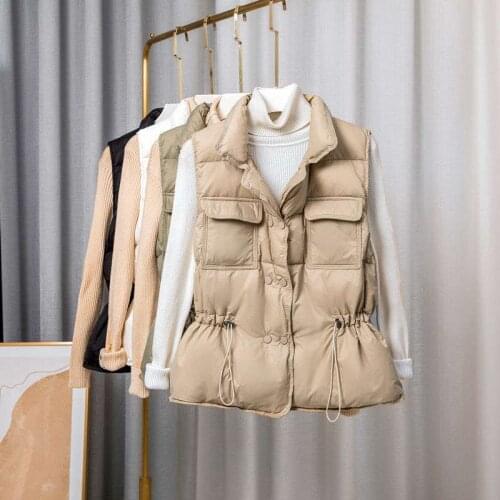 Winter Spring Warm Vest 2021 Korean Loose Coat Thickening Before Short and Long Waist Cotton Waistcoat Women Puffer Jacket