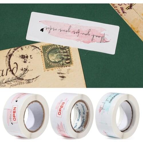 120PCS/Roll 1x3inch Handmade Bussness Gift Bags Packaging Sealing Labels Thank You Stickers Package Decor Sealing Labels