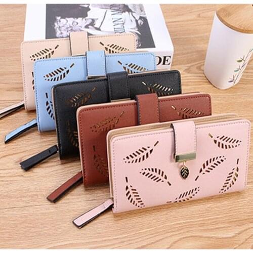 2021 Girl Hand Bag Hollow Tree Leaf Female Wallet Summer Wallet Hand Bag Card Holder Mobile Phone Bag Card Bag Bags For Women