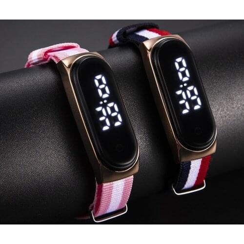 2021 Fashion Childrens Digital Led Sport Watch Casual Nylon Children Watches Wristwatch Bracelet Relogio Masculino kids relogio