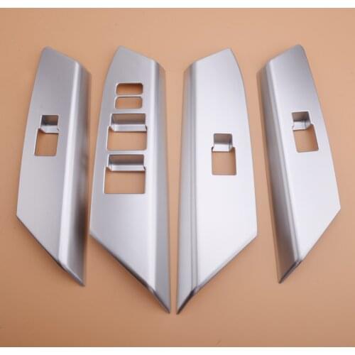 4Pcs LHD Chrome Window Switch Button Trim Cover Bezel Fit for Toyota RAV4 2016 2017 2018