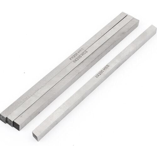 4 pcs CNC Lathe HSS Square Cutting Tool Bits Bar 8mm x 8mm x 200mm Gray