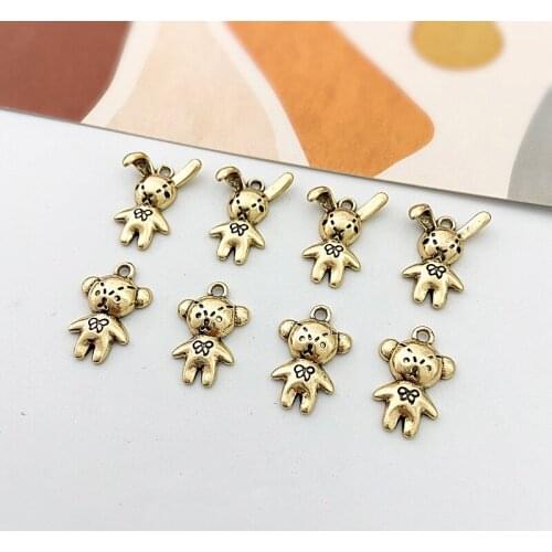 Retro style 50pcs/lot cartoon bears/rabbits shape alloy flaoting locket charms diy jewelry earring/garment pendant accessory