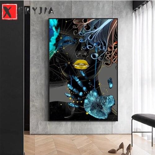 Diamond Painting Modern abstract art, black gold woman 5d Diamond Embroidery Full Display Diamond Mosaic Cross Stitch Decoration