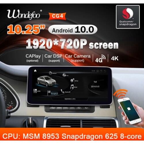 Snapdragon Car RADIO Android 10 For Audi Q7 2005-2009 Multimedia player autoradio GPS Navigation audio stereo screen bluetooth
