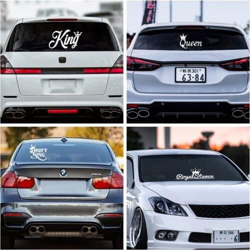 KING QUEEN crown car stickers On The Car Window Bumper Truck Decal Vinyl car sticker Car accessories decoration