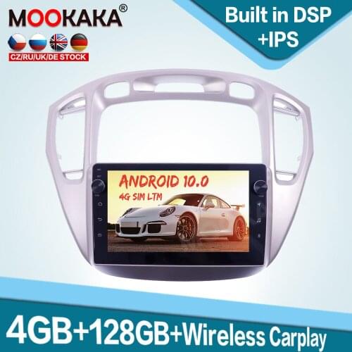 128GB Carplay Android 10 Car Multimedia Player for Toyota Highlander 2002-2008 Auto Radio GPS Navigation Audio Stereo Head Unit