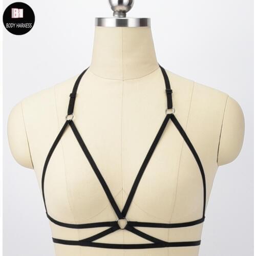 Women Body Harness Sexy Lingerie Pole Dance Gothic Crop Top Body Cage Harness Bra Fetish Wear Bondage Harness Rave Goth Cage Bra