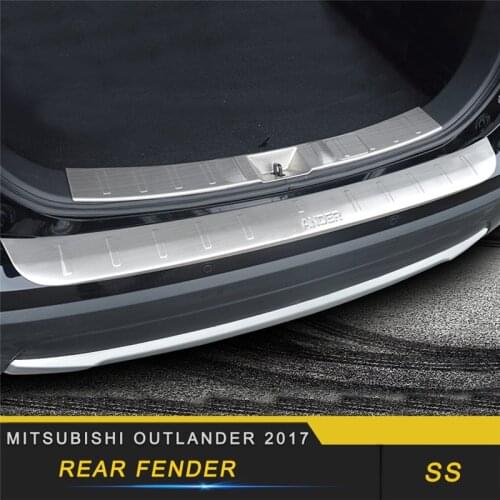 For Mitsubishi Outlander 2017 Car Styling Rear Door Trunk Bumper Fender Protector Sill Cover Frame Sticker Accessories