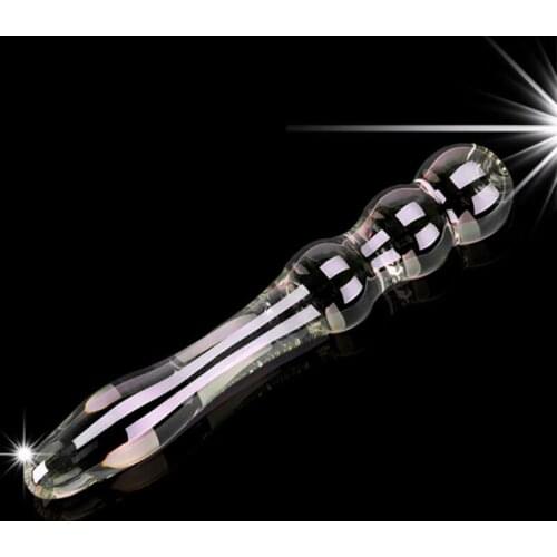 Double Headed Dildo Pyrex Glass Dildo Crystal Fake Penis Anal Butt Plug Female Male Adult Masturbation Sex Toy for Women Men Gay