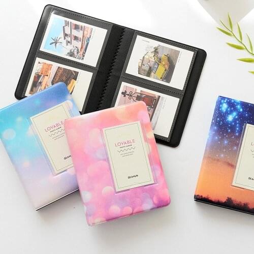3inch PU Leather Photo Album 64-Pocket Starry Star Picture Film Book for Fujifilm Instax Mini Photos Cards Holder