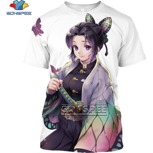 SONSPEE Japan Anime Kimetsu No Yaiba Demon Slayer T-Shirts 3D Print Punk Harajuku Streetwear T Shirt Women Men Summer Top Tees
