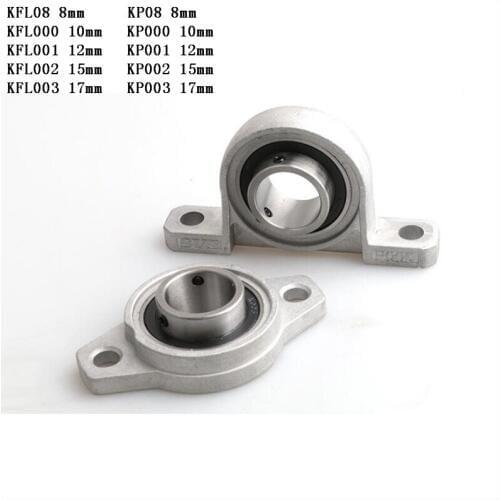 KFL08-KFL003 / KP08-KP003 8-17mm Bearing Shaft Support Spherical Roller Zinc Alloy Mounted Bearings Pillow Block Housing