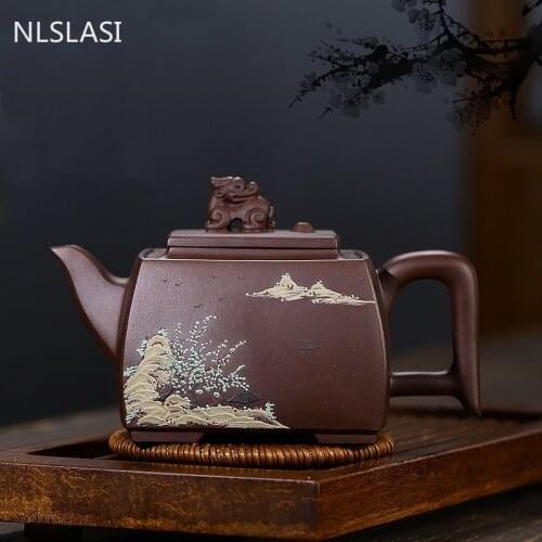 Chinese Yixing Boutique tea pot purple clay filter teapots Raw ore Handmade Tea set beauty kettle customized authentic 340ml