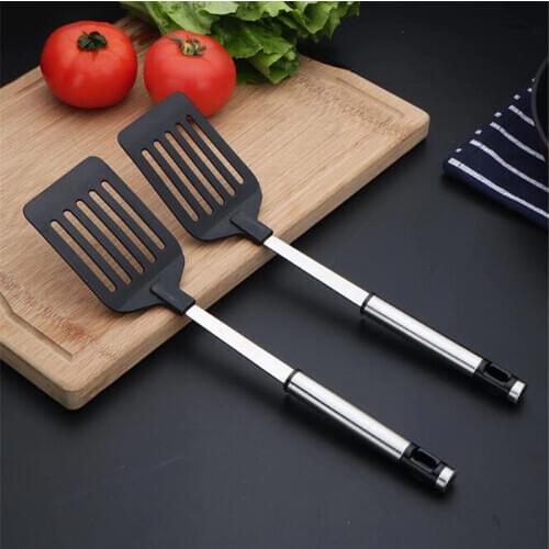 High Quality Stainless Steel Kitchen Tools Nylon Handle Spatula Fried Shovel Egg Fish Frying Pan Scoop Spatula Cooking Utensils
