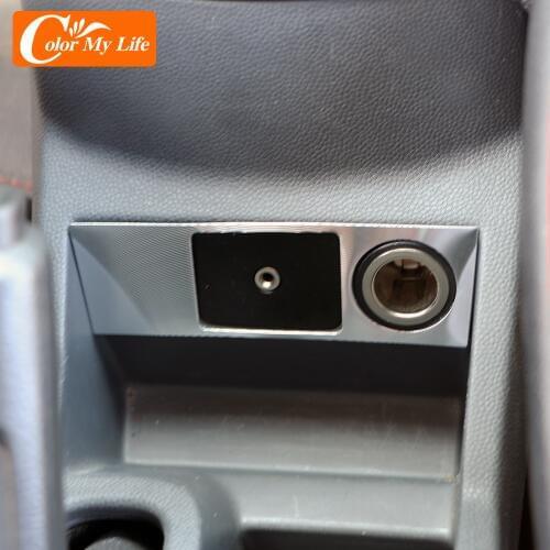 Car Cigarette Lighter Panel Decoration Cover Trim Sticker Fit for Ford Ecosport 2013 2014 2015 2016 2017 LHD Accessories