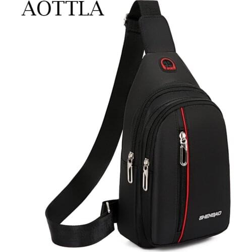 AOTTLA Chest Bag Men High Quality Brand Men Messenger Bag Shoulder Bag Male Fanny Pack Fashion Casual Backpack Mens Travel Bag