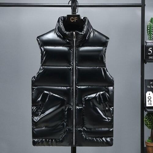 Mens Winter Vest Hooded Cotton-Padded Thickening Vest Men Windbreaker Mens Jacket Sleeveless Casual Male Coats Outdoors Vests