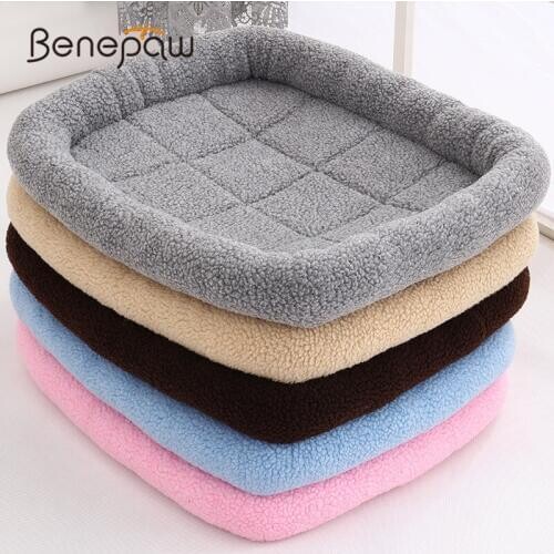 Benepaw Soft Warm Mat Dog 5 Colors Durable Lamb Wool Sleeping Dog Pet Mat Hot Sale Puppy Bed Pink/Beige/Blue/Gray/Brown