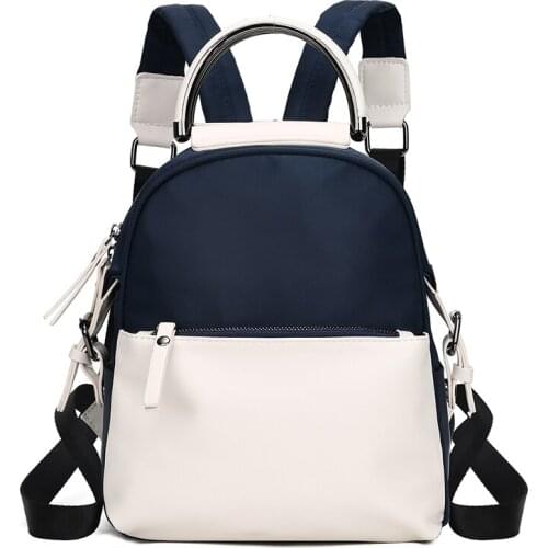 Nylon Women Backpack Fashion Panelled Travel Bags Backpack School Bag for Teenage Girls Casual Style Back Pack Daypack