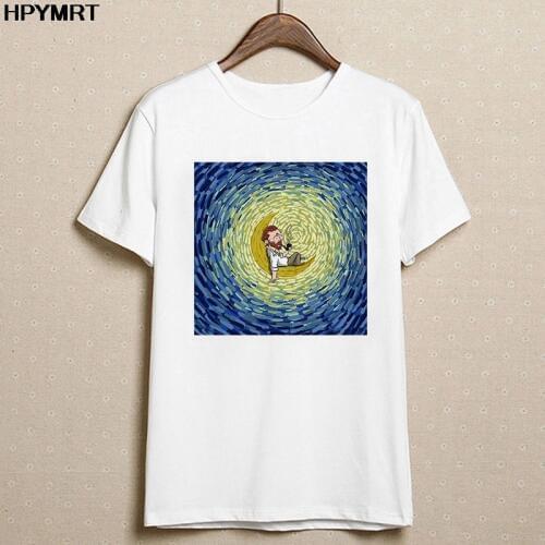 2020 new summer spoof Van Gogh Harajuku Aesthetic T Shirts Women Oil Print Funny T-shirt 90s Vintage Tshirt Fashion Tops Female