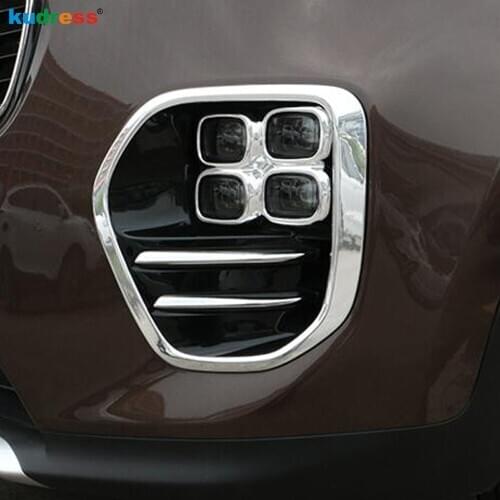 Front Fog Light Cover Trim For KIA Sportage 2017 2018 ABS Chrome Car Styling Head Foglight Lamp Frame Sticker Accessories 4pcs