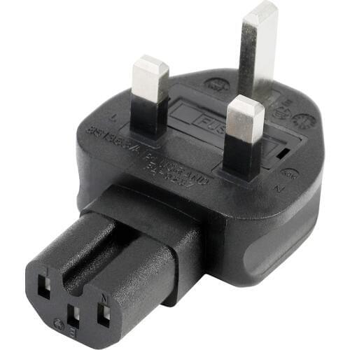 UK TO IEC320 C15 conversion plug,PDU/UPS server, UK 3 Pole Male to IEC 320 C15 AC Power Adapter, Britain Converter