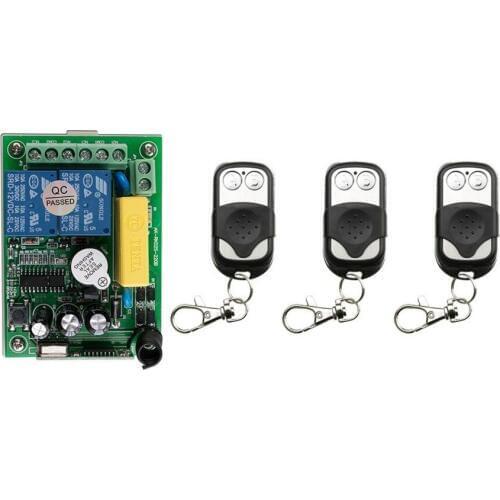 AC220V 2CH 10A 2Channe Radio Remote Control Switch Receiver 3* Metal Push Button Transmitter Learning Code