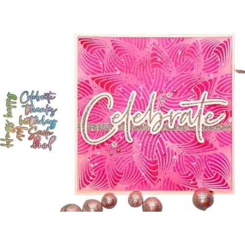 Celebrate Thanks Happy Birthday Smile Joy Metal Cutting Dies New 2021 Blessings Phrases Scrapbook Die Cuts Diy Photo Album