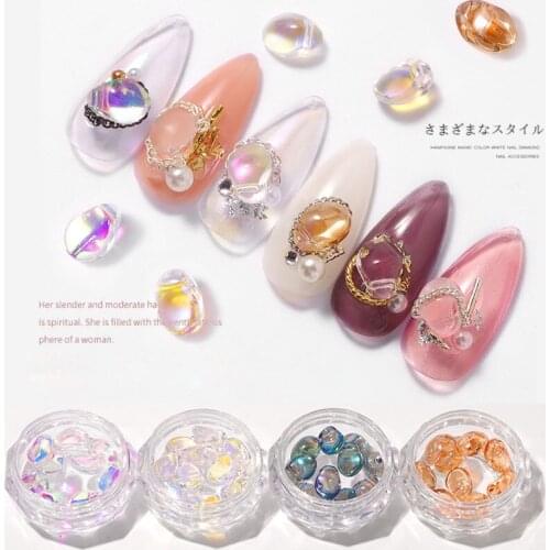 1 Box INS Colorful Crystal Nail Art Decorations Mixed Japenese Rhinestones For Nails 3D Crystal Stones DIY Design Manicure Tool