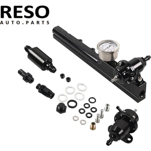 RESO-Fuel Pressure Regulator Gauge Fuel Rail Kit Fits For Honda Civic D-Series Aluminum Alloy Regulator Fuel Car Accessory