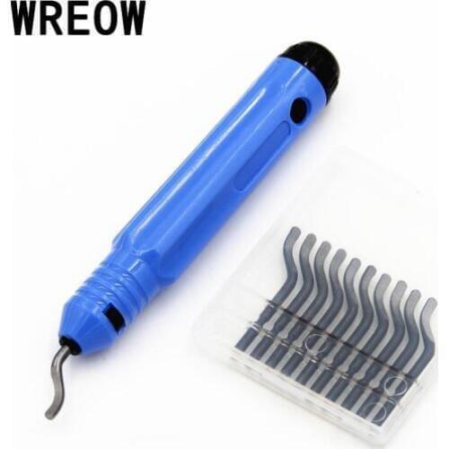 Hand Tools NB1100 Plastic Burr Handle Deburring DIY Tool Tackle With 10pcs Blade Manual Machining Hand Tool Set Burr Scraper