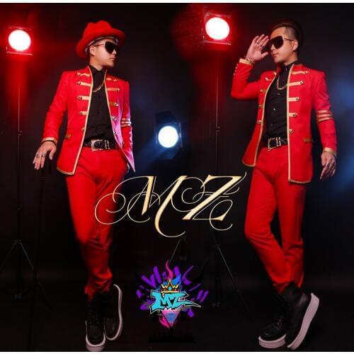 S-4xl ! 2020 Men Fashion Dj Singer Korean Male Blockb Big Bows Vertical Stripes Suit Costumes Stage Jacket Set Formal Dress