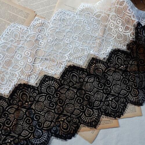 Width 19cm High quality retro bilateral openwork eyelash lace Lace DIY wedding dress jewelry accessories