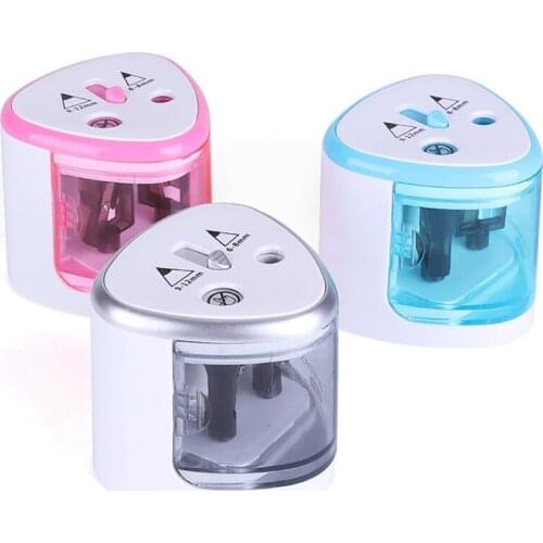School Supplies Automatic Pencil Sharpener Two-hole Electric Pencil Sharpener Students Automatic Pencil Sharpening Machine Tool