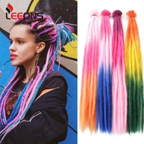 Ombre Dreadlocks Extensions For Women/Men 10Pcs/Lot Synthetic Handmade Crochet Braiding Hair Reggae Locs Dreadlocks Hair
