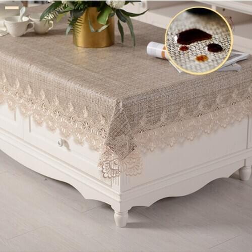 European Lace Tablecloth Waterproof PVC Plastic Table Cover Square Rectangle Party Dining Coffee Stain Resistant Oilcloth Decor