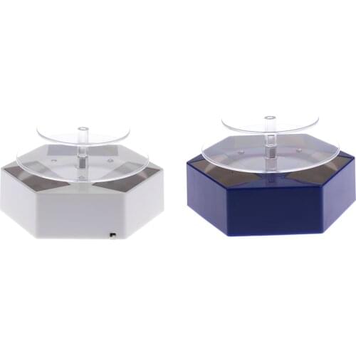 Solar Powerd 2-layer Rotating Turntable Jewelry Watch Display Stand