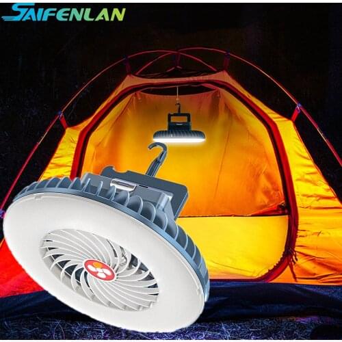 LED Fan Tent Light Rechargeable Portable Outdoor Lighting Night Market Lamp Camping Emergency Lighting Table Ring Light