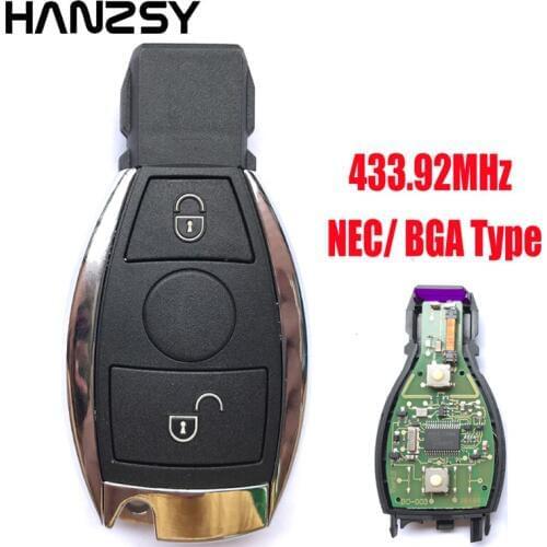 2 buttons 433.92MHz Smart Key For Mercedes BENZ 2000+ NEC/BGA Type Car Remote Key shell Keyless Entry Fob Uncut blade
