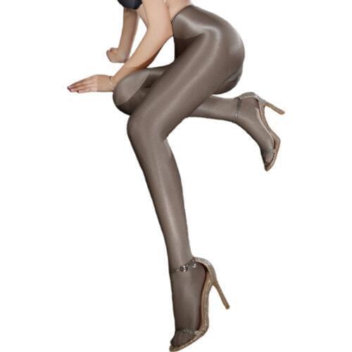 Women Sexy Shiny Pantyhose Shining Glossy Oil Dance Tights With Cotton Pad Temptation Hosiery 70D Medias