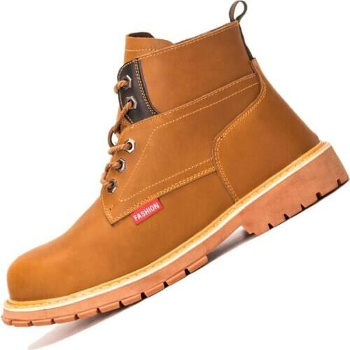 Winter Safety Boots Men Steel Toe Safety Shoes Work Boots Puncture-Proof Work Shoes Men Boots Leather Winter Boots Men Shoes