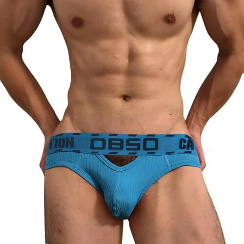 0850 Sexy Underwear Man Plastotype Cotton Men Briefs Underware Sissy Lingerie Penis Bikini Comfortable Hollow Jockstrap Trunks
