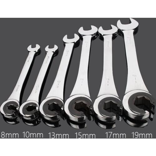 1pc 8-19mm Tubing Ratchet Wrench Spanner Combination Wrench Flex-head Metric Oil Flexible Open End Wrenches Tools