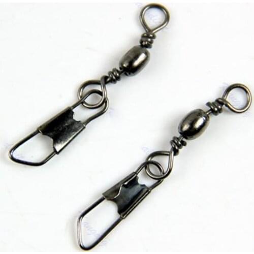 100Pcs/pack Fishing Swivels Connector Interlock Pin Snap Rolling Swivel For Fishhook Lure Carp Fishing Accessories Tackle Tools