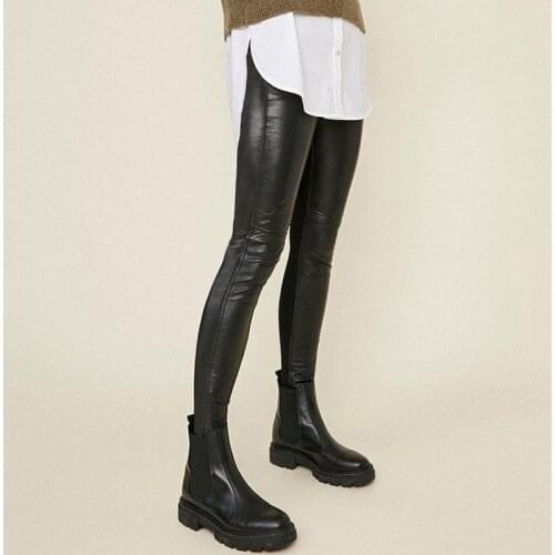2021 Plus Size Black PU Faux Leather Leggings Warm Fall Slimming Stretch High Waist Casual Basic Pants Tights Leggings for Women