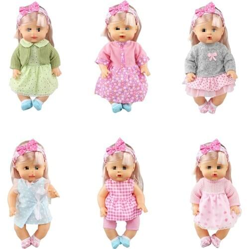 6 Pcs/Set Baby Doll Clothes For 28 Cm Toy 11 Inch Girl Dolls Born Babies Fashion Dress Tops Skirts Doll Accessories GirlS Gift