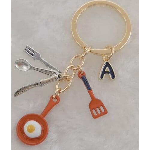 Chef Keychain Egg Frying Pan Cute Keychain Toy Gift Keychain Gourmet Chef Gift Tableware Keychain Kitchen Gift