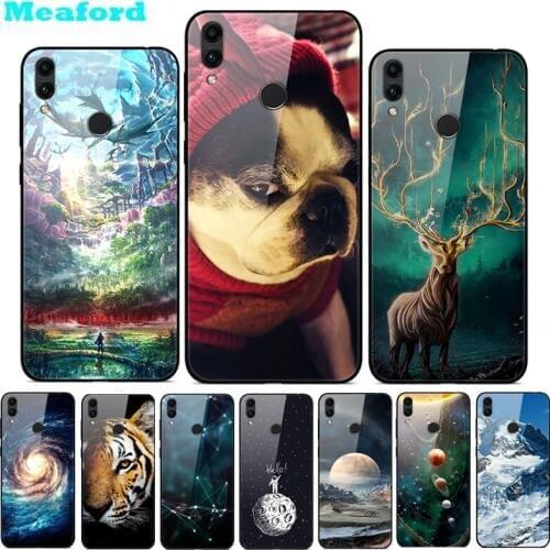 For Huawei Honor 8C Case Tempered Glass Cute Back Cover Capa For Huawei Honor 8C BKK-L21 Case Honor8C 8 C Phone Case Funda
